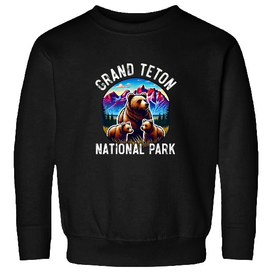 Bear Pet Grand Teton National Park Wyoming Cute Grizzly Bear Family Sweatshirts