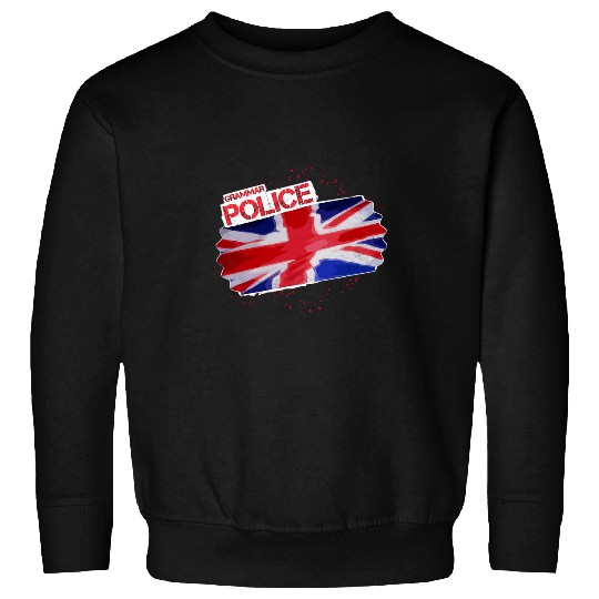 Police Job 70s 80s Rock Inspired Grammar Police Flag Sweatshirts
