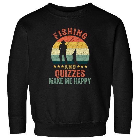 Funny Fishing Dad Fisherman Quizzes Lover Vintage Sweatshirts