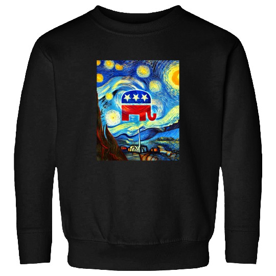 Elephant Pet Halloween Starry Night Republican Elephant Donald Trump Sweatshirts