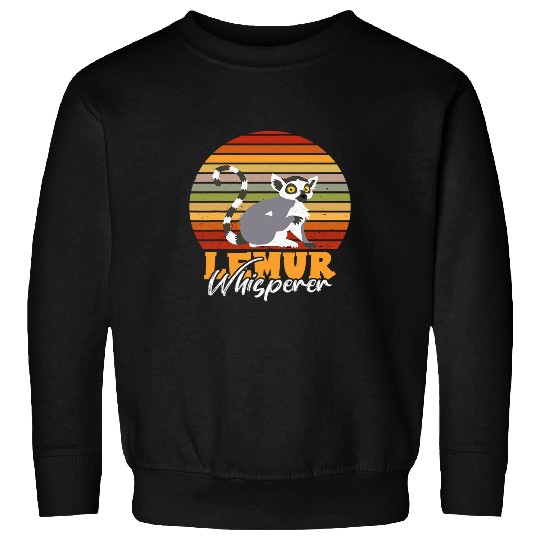 Lemur Pet Madagascar Animal Lemur Whisperer Cute Lemur Monkey Retro Sweatshirts
