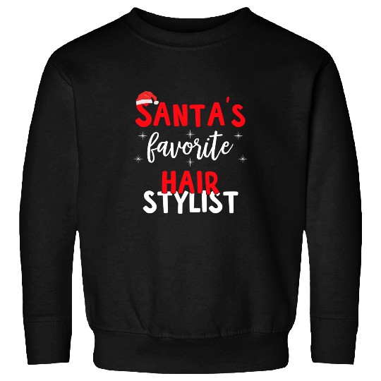 Hairdresser Job Santas Favorite Hairstylist Christmas Sweatshirts