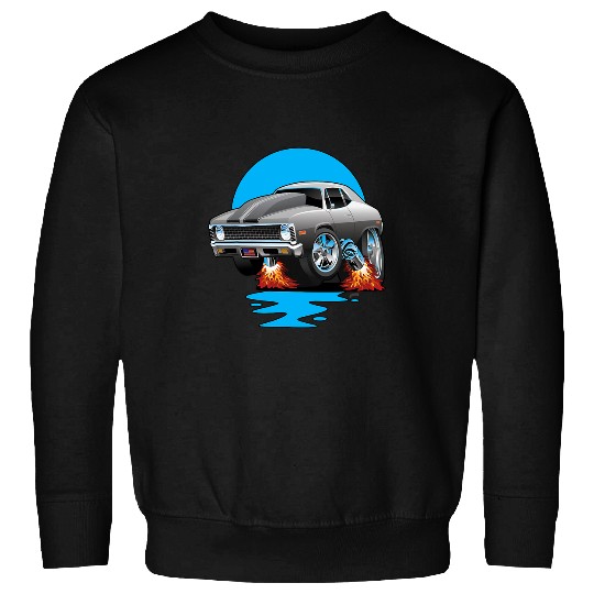Classic Seventies Muscle Car Funny Dragster Hot Rod Cartoon Sweatshirts
