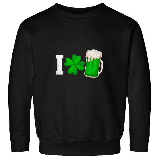 Beer Fun I Love Beer Four Leaf Clover St Patricks Day Drinking Party Sweatshirts
