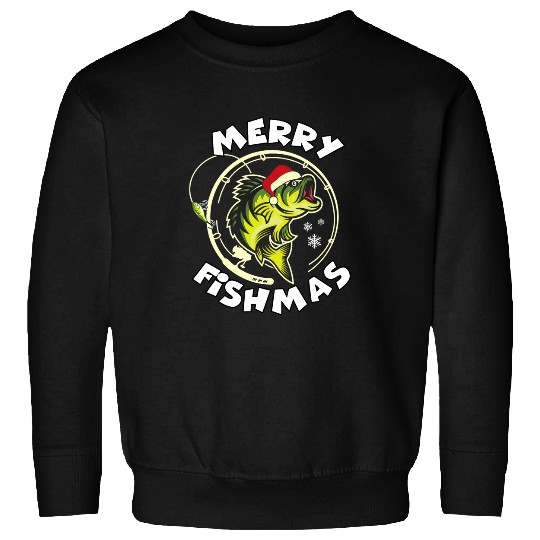 Funny Fishing Christmas Pajama Fishers Merry Fishmas Sweatshirts