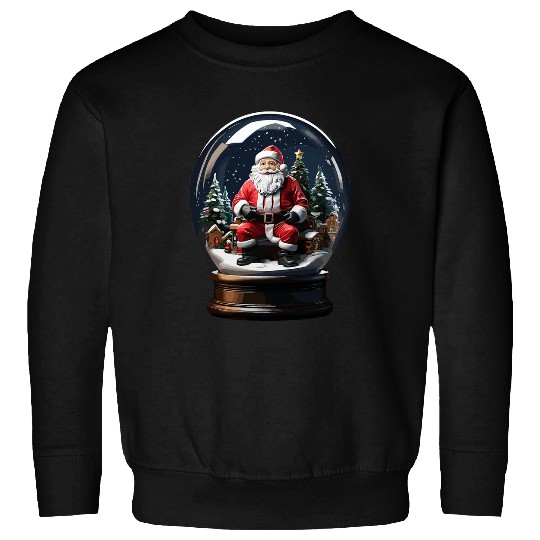 Christmas Santa Snow Globe Holiday Winter Wonderland Scene Sweatshirts