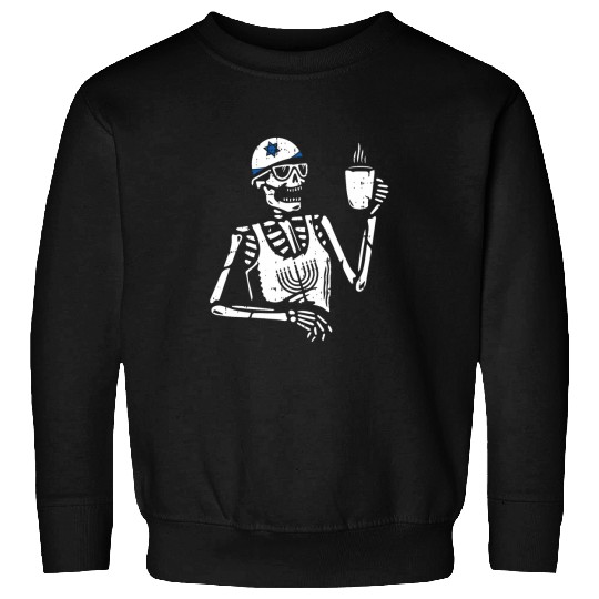 Coffee Fun Skeletons Drinking Coffee Hanukkah Chanukah Star Of David Sweatshirts
