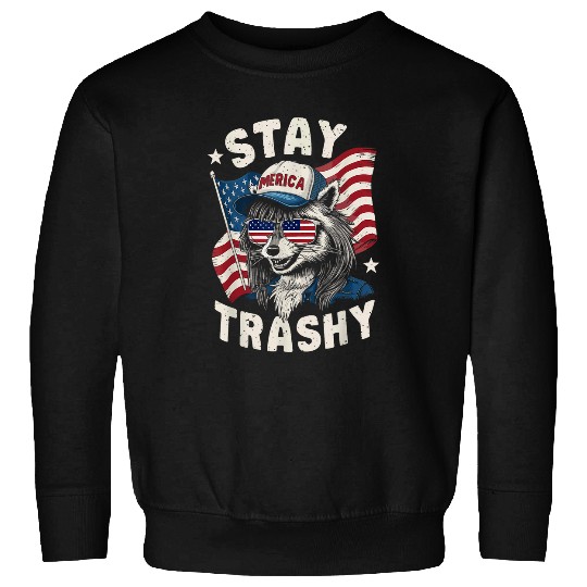 Raccoon Pet White Trash Party Attire Redneck Raccoon Stay Trashy USA 2 Sweatshirts