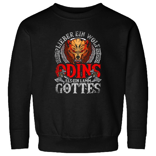 Mens Dear a wolfs Odins As A Lamb of God Viking Viking Sweatshirts