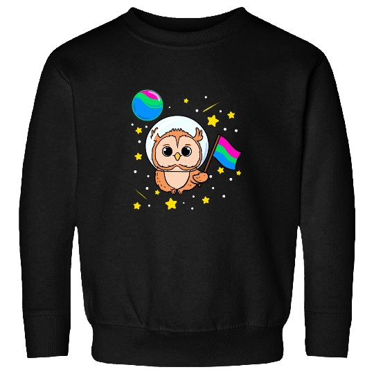 Owl Pet In Space Polysexual Pride Sweatshirts