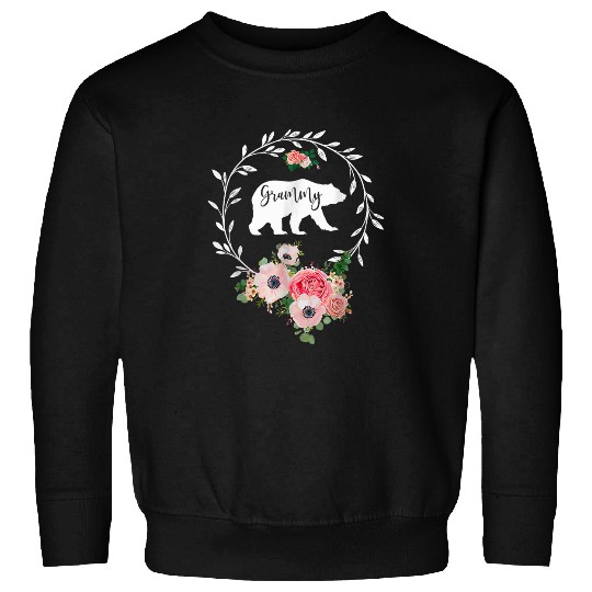 Bear Pet Grammy Bear xmass Family Christmas Pajama Flower Grandma Sweatshirts