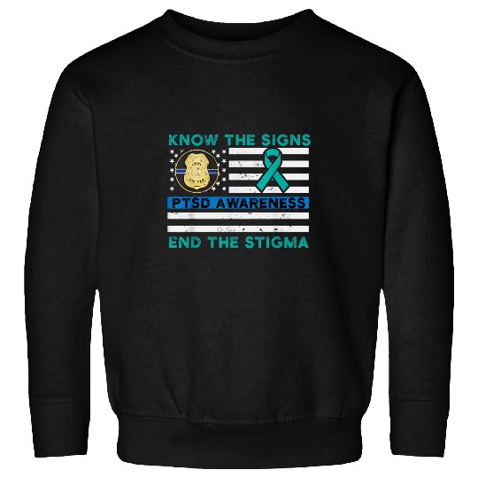 Police Job PTSD Awareness Law Enforcement Mental Health Support Sweatshirts