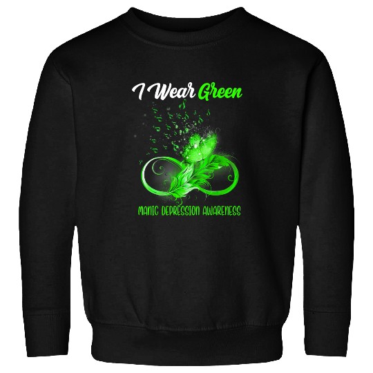 Butterfly Ribbon Feather Manic Depression Awareness Sweatshirts