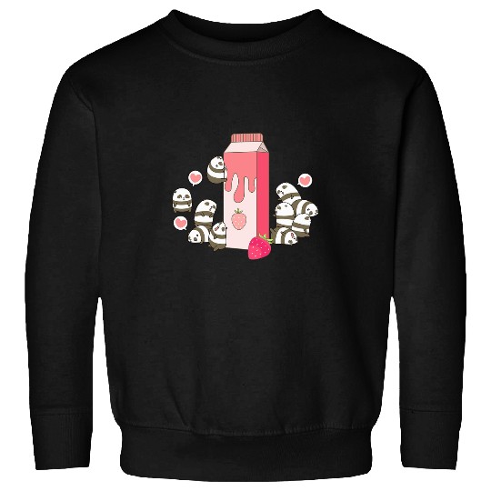 Panda Pet Strawberry Milk Kawaii Japanese Lover Otaku Anime Sweatshirts