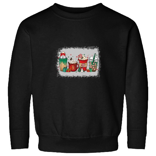 Coffee Fun Christmas Coffee Cup Bleached 1 Sweatshirts