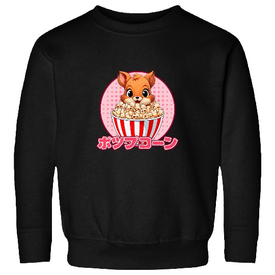 Squirrel Pet Eating Popcorn Kawaii Squirrel Anime Teen Sweatshirts