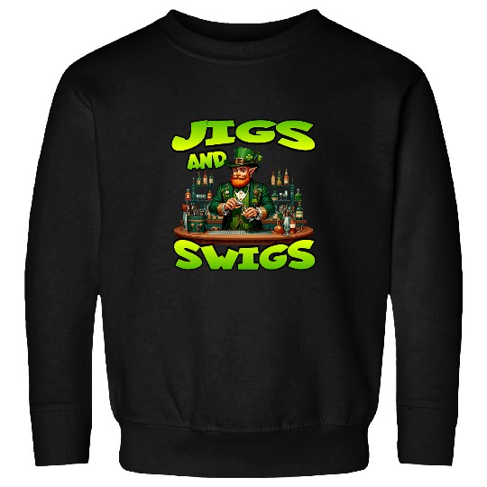 Beer Fun St Patricks Day Jig And Swigs St Paddys Day Green Beer Sweatshirts