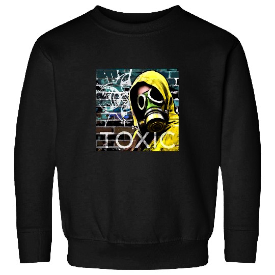 Gasmask biohazard symbol toxic graffiti grunge style Sweatshirts