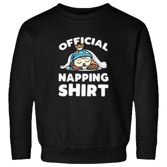 Owl Pet Official Napping Sleeping Owl With Stuffed Animal Sweatshirts