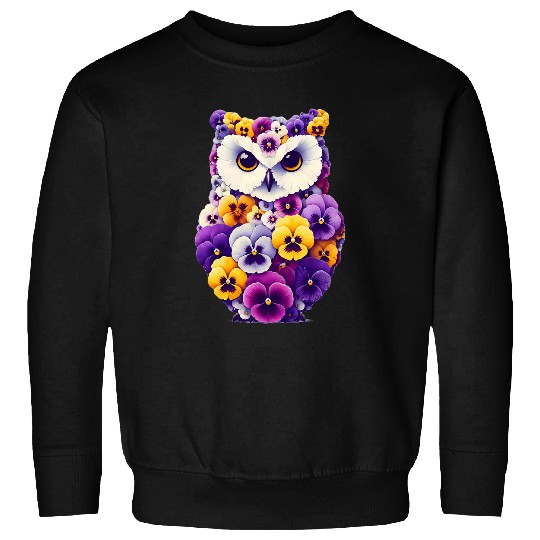 Owl Pet Pansies Owl Flower Pansy Gardening Floral Sweatshirts