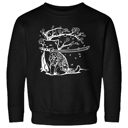 Cat Yakuza Neko Samurai Cat tattoo Cat Japan Cherry Blossom Sweatshirts