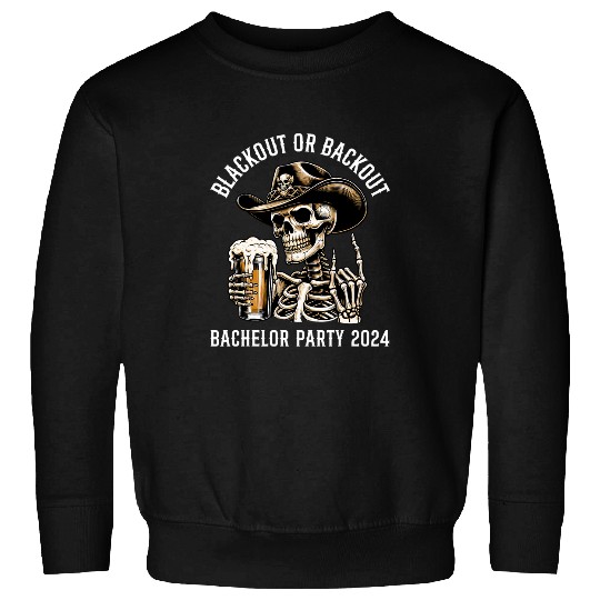 Beer Fun Bachelor Party Blackout Skull Beer Groomsmen 1 Sweatshirts