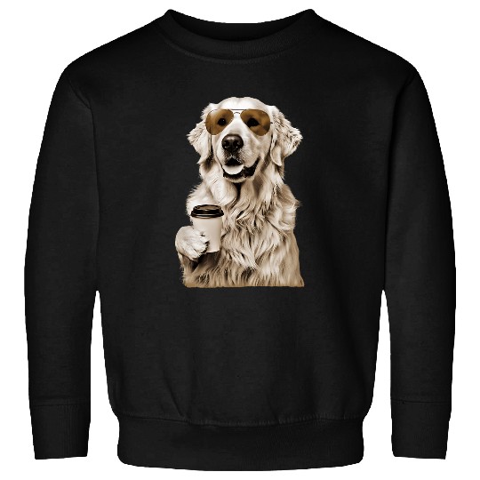 Coffee Fun English Cream Golden Retriever Coffee Dog Mom Dad Sweatshirts