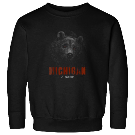 Bear Pet Black Bear Mens Womens Upper Peninsula Michigan Up North Sweatshirts