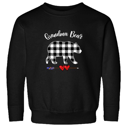 Bear Pet Grandma Bear Women Red Plaid Christmas Pajama Family Mom Sweatshirts