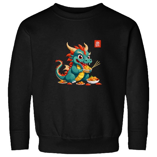 Dragon Pet Eating Chinese Dragon Sweatshirts