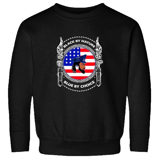 Police Job Back the Black Blue African American Police Officer Sweatshirts