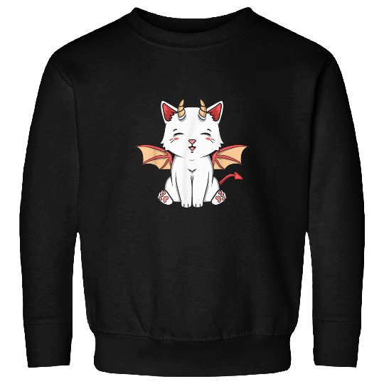 Dragon Pet Dragocat Funny Japanese Dragon Monster Cat Graphic Sweatshirts