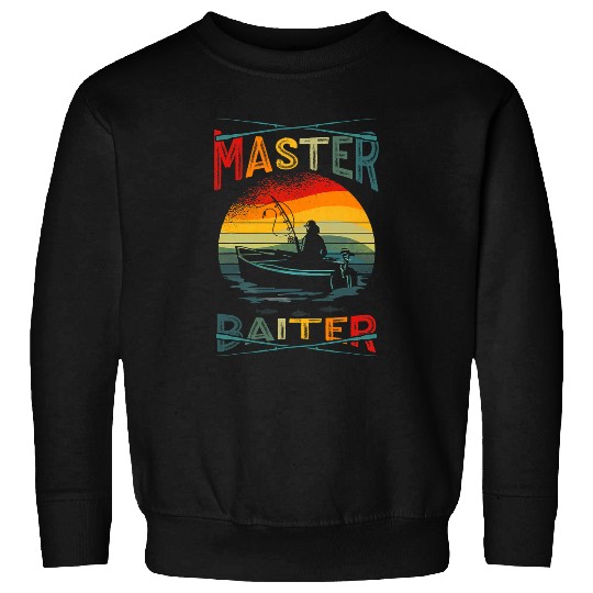 Funny Saying Master Baiter vintages Sunset Fishing Fishermen Sweatshirts