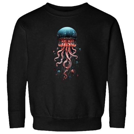 Cool Aqua Jellyfish Ocean Animal Scubas Diving JellyFish Sweatshirts