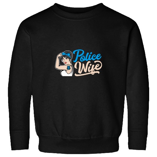Police Job Women Police Wife Life Girls Cop Funny Blue Line Wife Sweatshirts