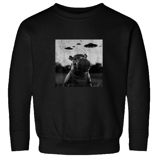 Hippo Pet Moo Deng Baby Pygmy Hippo Sweatshirts