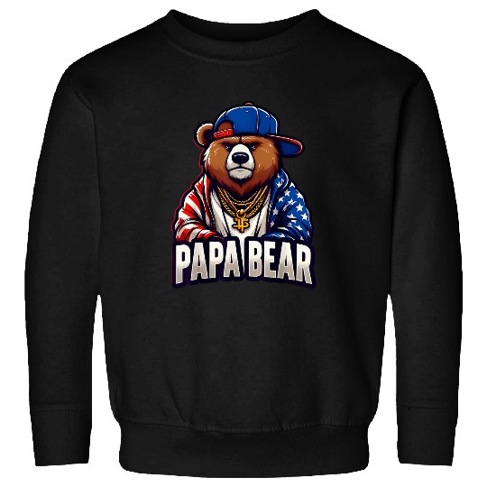 Bear Pet Papa Bear Fathers Day Gift Patriotic Proud bests Dad 10 Sweatshirts