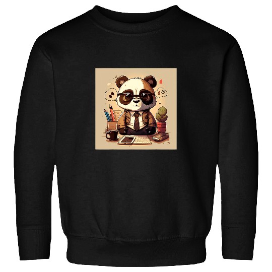 Panda Pet ai artFunny Panda with Specs Novelty for Panda Fans Sweatshirts