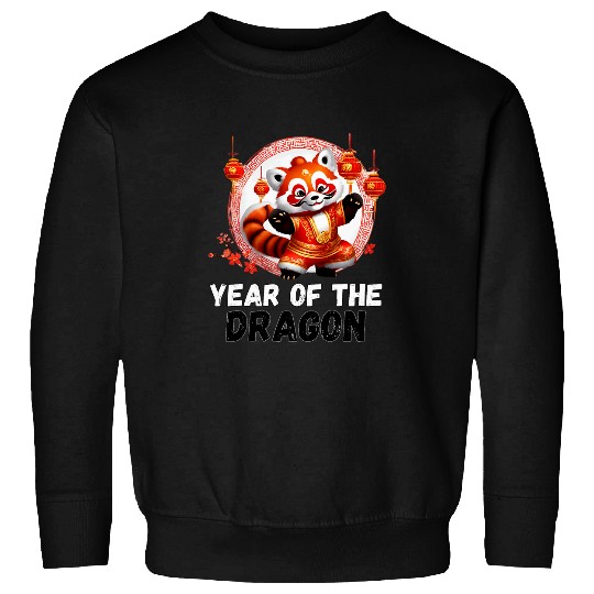 Lion Pet Chinese New Year Red Panda Lion Dance Lunar New Year 2024 2 Sweatshirts