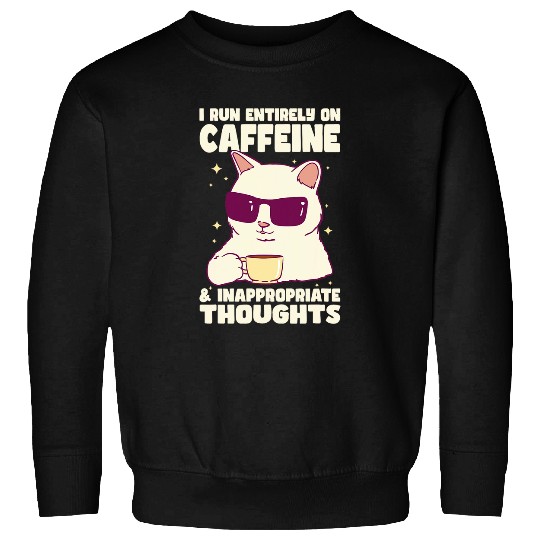 I Run Entirely on caffeines and Inappropriate Thoughts Funny Sweatshirts