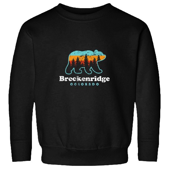 Bear Pet Breckenridge Colorado Bear Retro Mountains Trees Sweatshirts