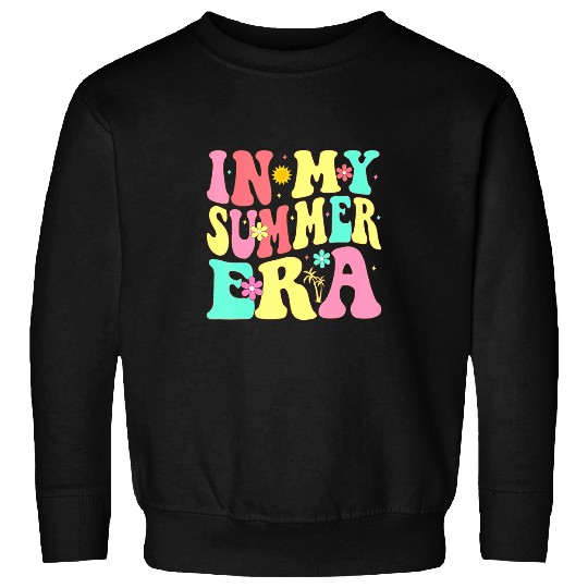 In My Summer Era Groovy Last Day Of School Teacher Summer Sweatshirts