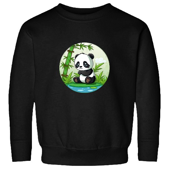 Panda Pet Companion Kawaii Panda and Bamboo in Forest China Sweatshirts