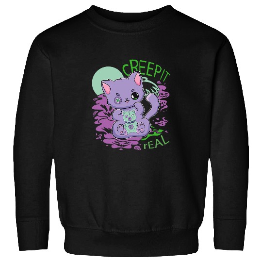 Bear Pet Pastel Goth Cat And Horror Teddy Bear For Yami Kawaii Sweatshirts