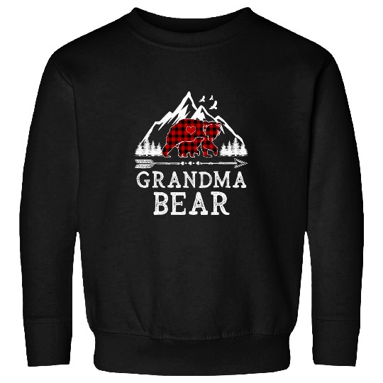 Bear Pet Grandma Bear Christmas buffalo plaids Family Matching Xmas Sweatshirts