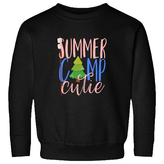 Scout Job Summer Camp Cutie Tree Girls Camping Smores Scout Kids Sweatshirts