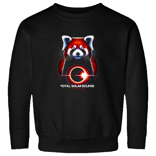 Panda Pet Color Art Red Panda Meme Total Solar Eclipse April 8 0013 Sweatshirts
