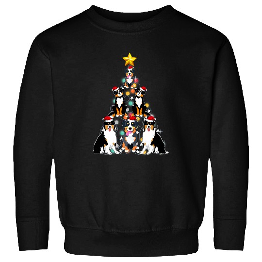 Australian Shepherd Christmas Tree Lights Sweatshirts