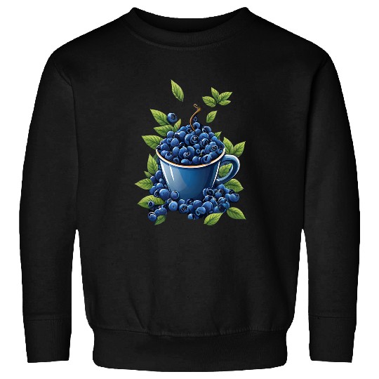 Coffee Fun Blueberry Coffee Cup Farmer Blueberries Berry Healthy Fruit Sweatshirts