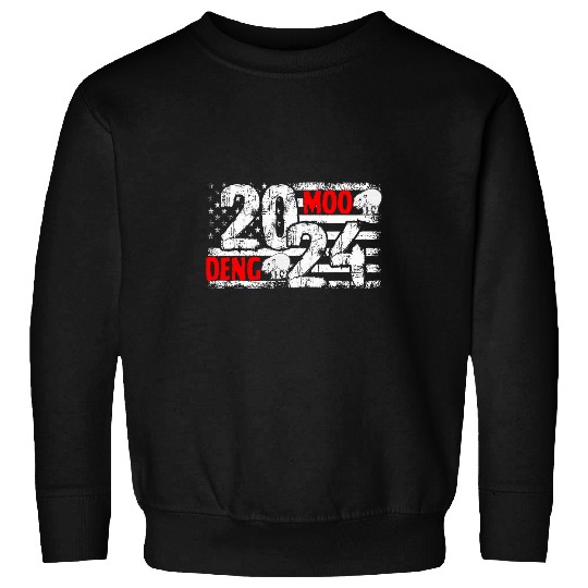 Hippo Pet Moo Deng Funny Hippo Election American Flag Vintage Sweatshirts